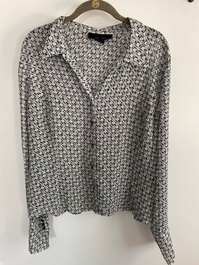 Jones Wear Black & White Geometric Print Shirt